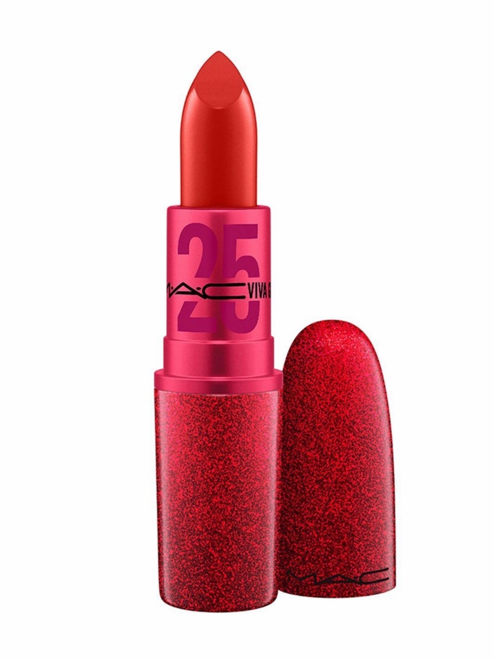 MAC Viva Glam I Lipstick 25th Anniversary Limited Edition Red Glitter BNIB Rare
